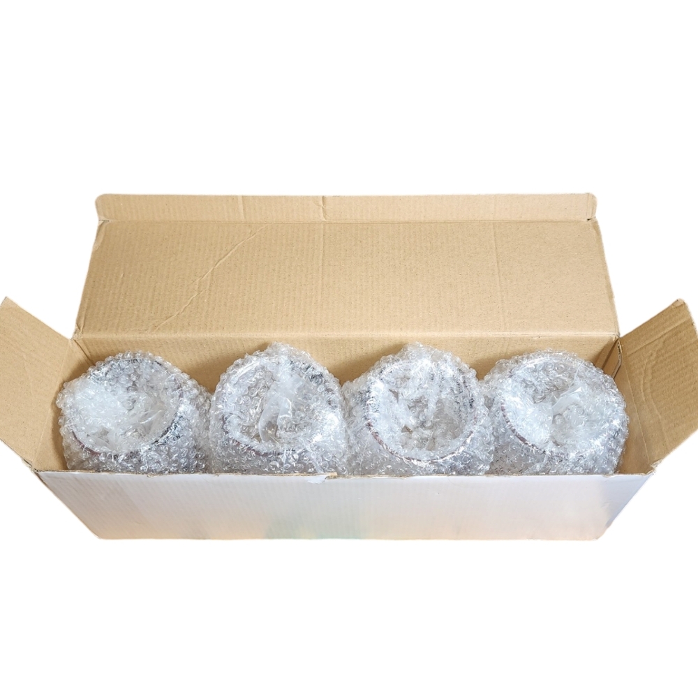 Ban.do NIB Set of Four Clear Pink Glitter Infused Acrylic Stemless Wine Glasses - Picture 7 of 10